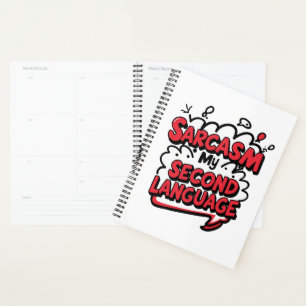 Grappige strip sarcastisch mijn tweede taal planner