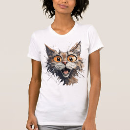 Grappige stripkarikatuur kat t-shirt