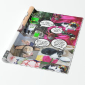 GRAPPIGE STRIPS VAN VREEMDE PRATENDE KATTEN 2 CADEAUPAPIER (Uitgerold)