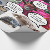 GRAPPIGE STRIPS VAN VREEMDE PRATENDE KATTEN CADEAUPAPIER (Hoek)