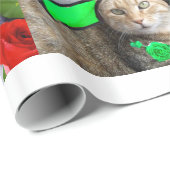 GRAPPIGE STRIPS VAN VREEMDE PRATENDE KATTEN CADEAUPAPIER (Rol Hoek)