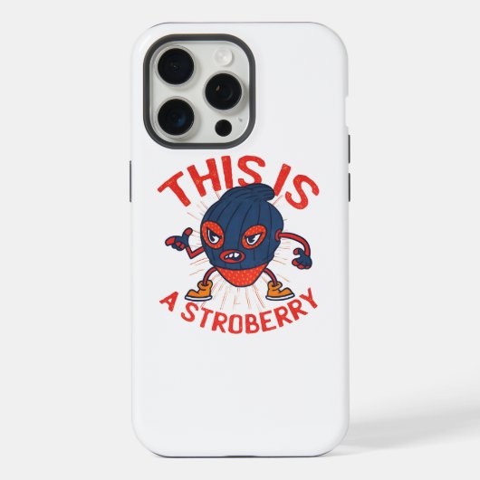 Grappige Stroberry Gemaskerde Fruit Kunst iPhone Hoesje (Achterkant)