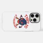 Grappige Stroberry Gemaskerde Fruit Kunst iPhone Hoesje (Achterkant horizontaal)