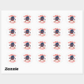 Grappige Stroberry Gemaskerde Fruit Kunst Ronde Sticker (Vel)
