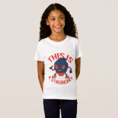 Grappige Stroberry Gemaskerde Fruit Kunst T-shirt (Voorkant volledig)