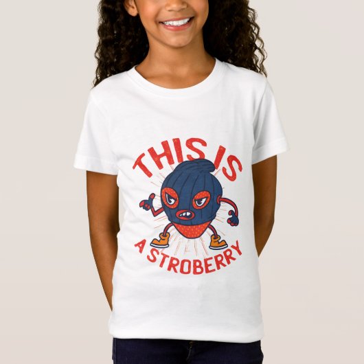 Grappige Stroberry Gemaskerde Fruit Kunst T-shirt (Voorkant)