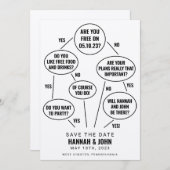 Grappige Stroomdiagram Huwelijk Bewaar de Datum Save The Date (Voorkant / Achterkant)