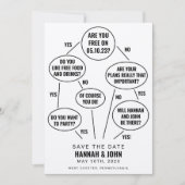 Grappige Stroomdiagram Huwelijk Opslaan van de Dat Save The Date (Voorkant)