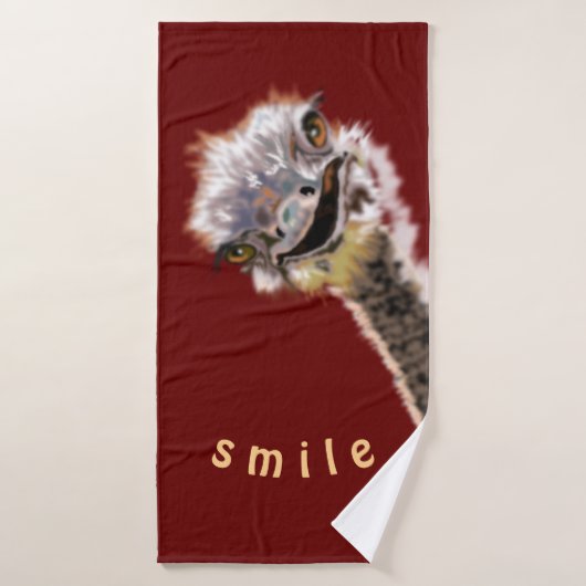 Grappige struisvogel badhanddoek (Badhanddoek)