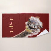 Grappige struisvogel badhanddoek (Badhanddoek)