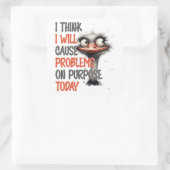 Grappige Struisvogel Chaos Sticker (Tas)