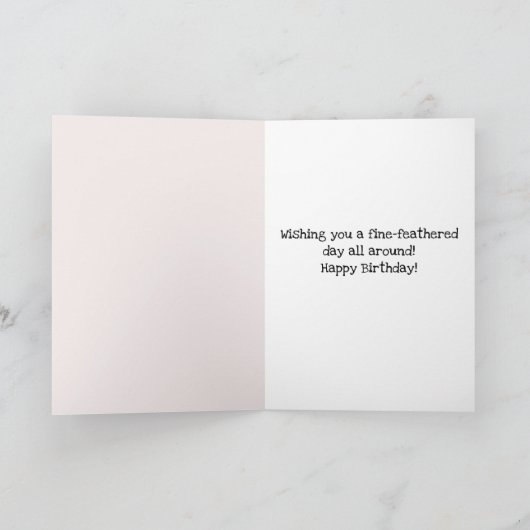 Grappige struisvogel dag verjaardag kaart (Binnen)