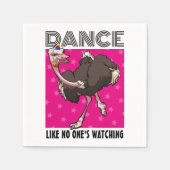 Grappige struisvogel dansen alsof niemand naar de  servet (Voorkant)