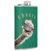 Grappige Struisvogel Fles Klinkt - Aangepaste Teks Heupfles (Rechts)