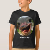 Grappige struisvogel foto Wat is er op Kind T-shirt (Voorkant)