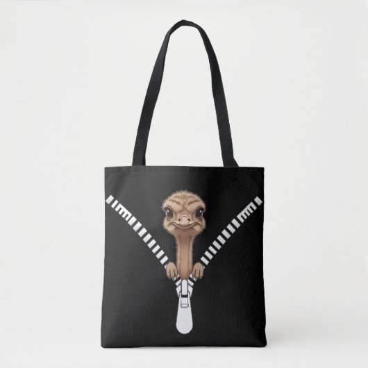 Grappige struisvogel gluur tote bag (Voorkant)
