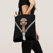 Grappige struisvogel gluur tote bag (Dichtbij)