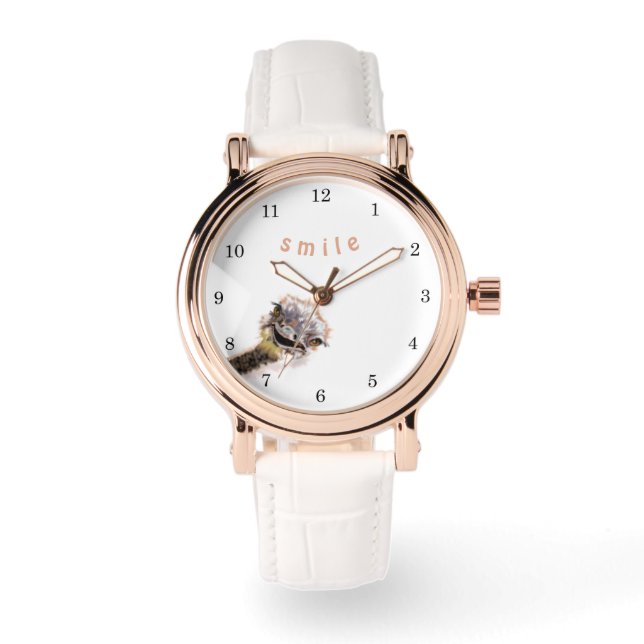 Grappige Struisvogel Horloge (Voorkant)