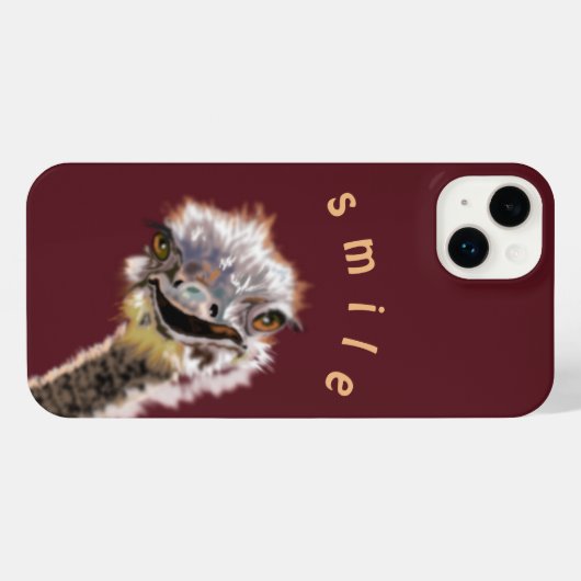 Grappige struisvogel iPhone Case aangepaste kleur  Hoesje (Achterkant horizontaal)