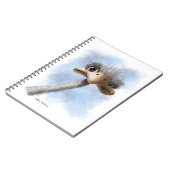 Grappige struisvogel karikatuur notitieboek (Linkerzijde)