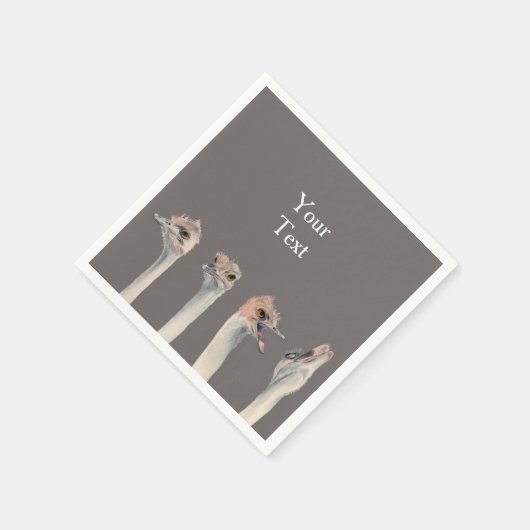 Grappige struisvogel op maat servetten (Hoek)