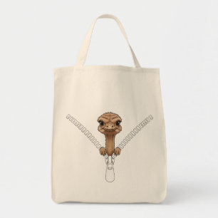 Grappige struisvogel piek tote bag