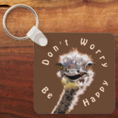 Grappige struisvogel Sleutelhanger cadeau - Maak j (Voorkant)