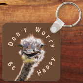 Grappige struisvogel Sleutelhanger cadeau - Maak j (Achterkant)