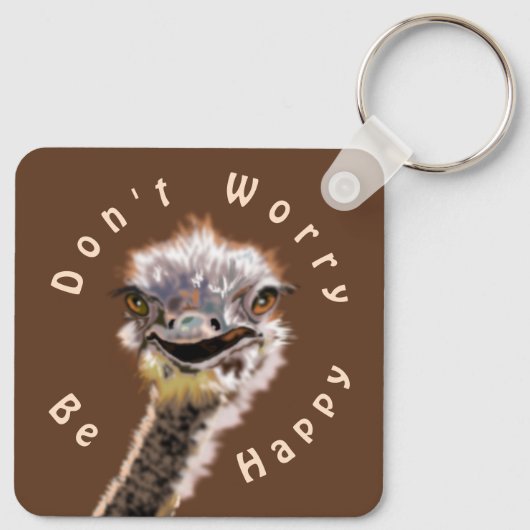 Grappige struisvogel Sleutelhanger cadeau - Maak j (Achterkant)