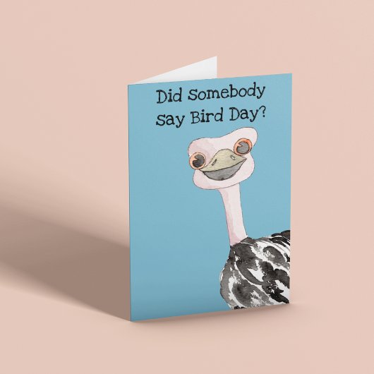 Grappige Struisvogel Vogel Dag Verjaardag Kaart