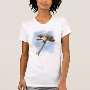 Grappige Struisvogelcaricatuur T-shirt