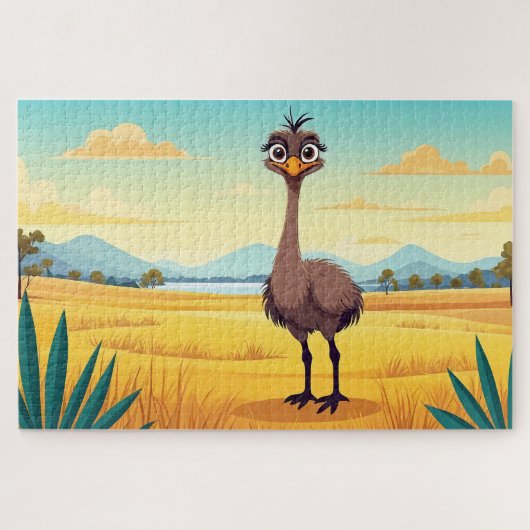 Grappige struisvogelpuzzel legpuzzel (Horizontaal)