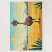 Grappige struisvogelpuzzel legpuzzel (Verticaal)