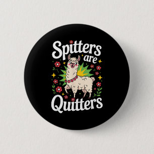 Grappige Stters Zijn Opgavers Die Lama Bloemstuk V Ronde Button 5,7 Cm