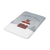 Grappige Stuck Santa aangepaste naam badmatten (Gekanteld)