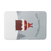 Grappige Stuck Santa aangepaste naam badmatten (Voorkant)