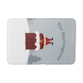 Grappige Stuck Santa aangepaste naam badmatten