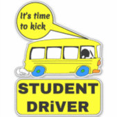 Grappige Student Driver - Rookie Driver Bus & Auto Sticker (Voorkant)