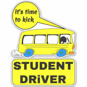 Grappige Student Driver - Rookie Driver Bus & Auto Sticker