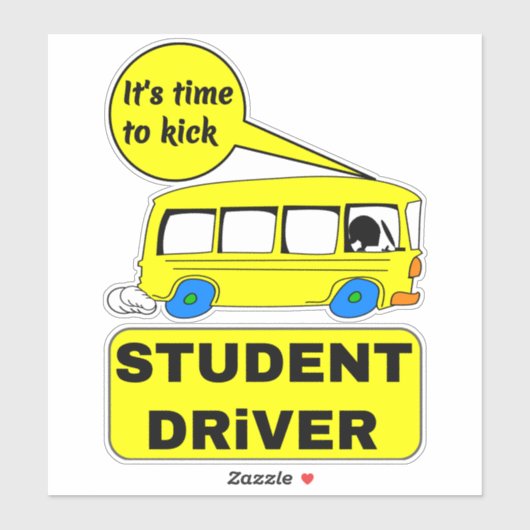 Grappige Student Driver - Rookie Driver Bus & Auto Sticker (Vel)