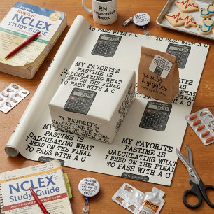 Grappige student eindexamen rekenmachine citaat cadeaupapier