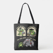 Grappige Student Kikker Eindtoets Level Baas Tote Bag (Achterkant)