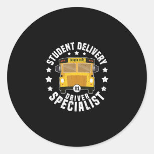 Grappige studenten Bus-chauffeur School Bus chauff Ronde Sticker