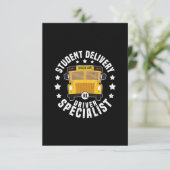 Grappige studenten Bus-chauffeur School Bus chauff RSVP Kaartje (Staand voorkant)