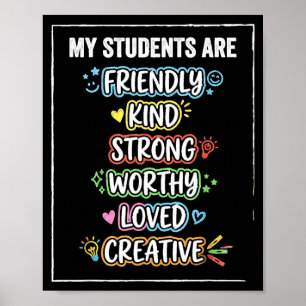 Grappige studenten zijn vriendelijk sterke autisme poster