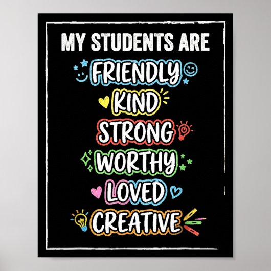 Grappige studenten zijn vriendelijk sterke autisme poster (Voorkant)