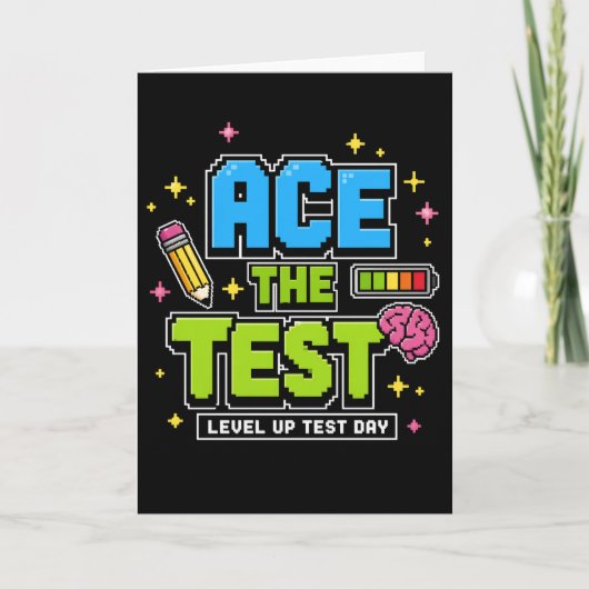 Grappige Studententest Ace De Test Level Up Testda Kaart (Voorkant)