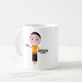 Grappige Studie Buddy - Potlood Karakter Ontwerp Koffiemok (Voorkant links)