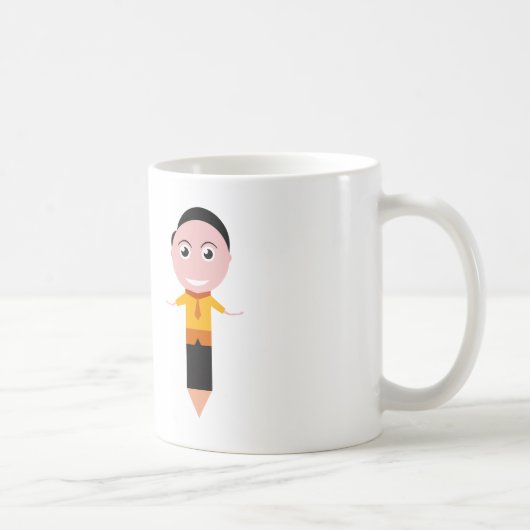 Grappige Studie Buddy - Potlood Karakter Ontwerp Koffiemok (Rechts)