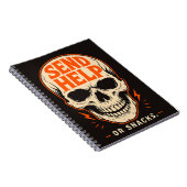 Grappige Stuur Hulp Of Snacks Retro Schedel Notitieboek (Rechterzijde)